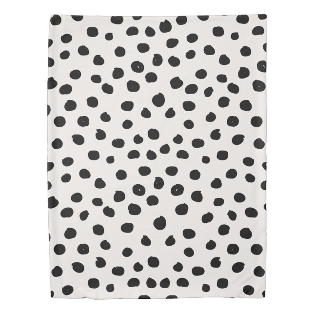 Animal Print Dots Black And White Dalmatian Duvet  (Front)