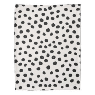 Animal Print Dots Black And White Dalmatian Duvet Cover