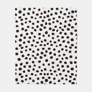 Animal Print Dots Black And White Dalmatian Fleece Blanket