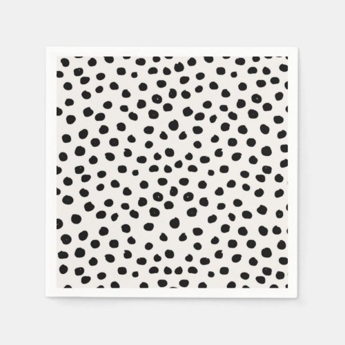 Animal Print Dots Black And White Dalmatian Napkins