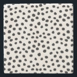 Animal Print Dots Black And White Dalmatian Stone Coaster<br><div class="desc">Animal Print - Black And White Dalmatian Inspired Dots.</div>