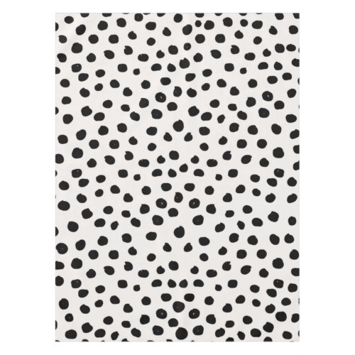 Animal Print Dots Black And White Dalmatian Tablecloth