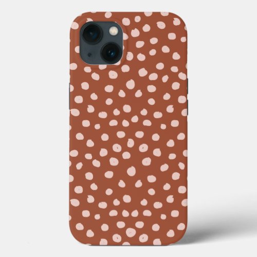 Animal Print Dots Rust Terracotta Dalmatian iPhone 13 Case