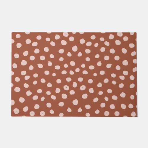 Animal Print Dots Rust Terracotta Dalmatian Doormat