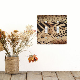 Animal Print Double Toggle Light Switch Cover
