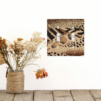 Animal Print Double Toggle Light Switch Cover