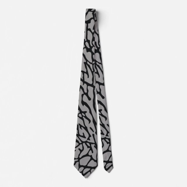 Animal Print, Elephant Skin Pattern, Elephant Fan Neck Tie (Front)