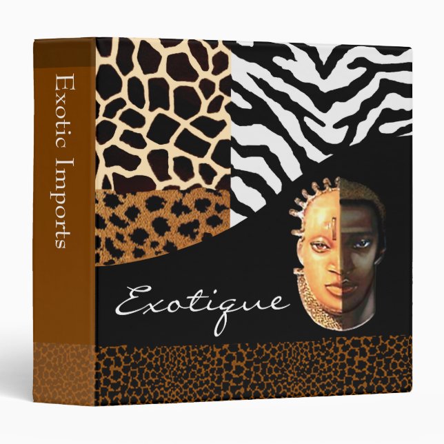 Animal Print Exotic Collage Designer Kwanzaa Binder (Front/Spine)