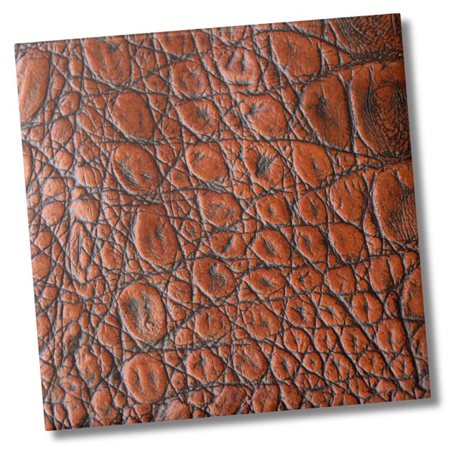 Animal Print Faux Alligator Ceramic Tile (Trendy Brown Animal Print Faux Texture Alligator Ceramic Tile)