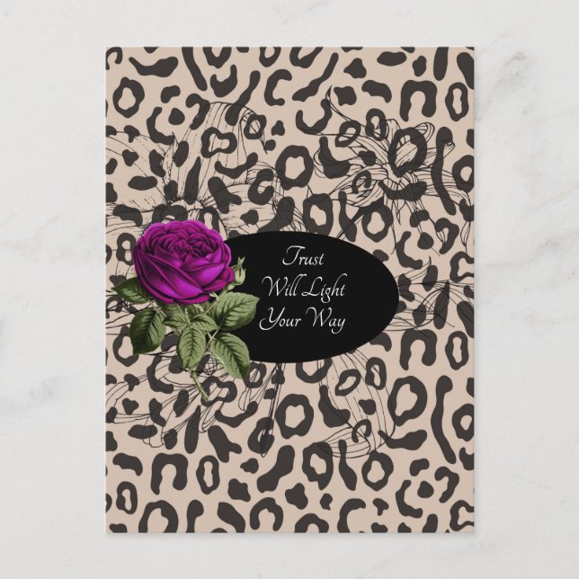 Animal Print Floral Postcard Designer (Front)
