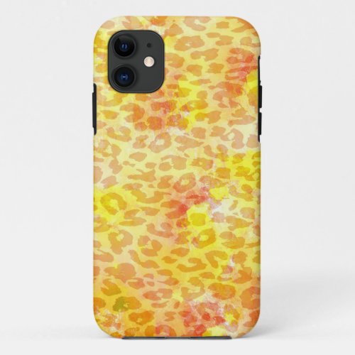 Animal print fur of leopard Abstract painting iPhone 11 Case