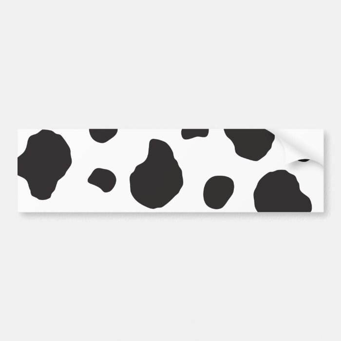 Animal Print (Cow Print), Cow Spots   White Black Bumper Sticker