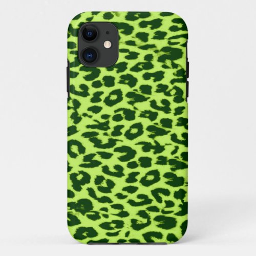 Animal print fur skin of leopard lime colors iPhone 11 case