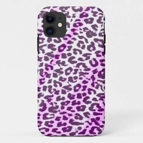 Animal print fur skin of leopard pink color iPhone 11 case