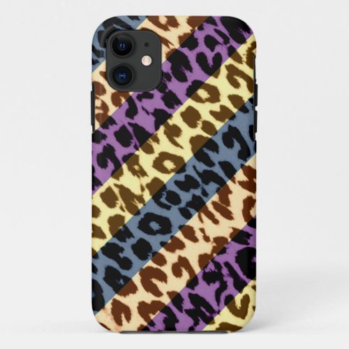 Animal print fur skin of leopard stripes iPhone 11 case