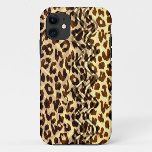 Animal print fur skin of leopard vintage iPhone 11 case