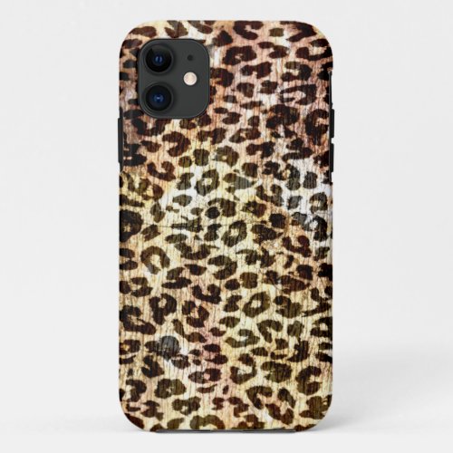 Animal print fur skin of leopard vintage iPhone 11 case