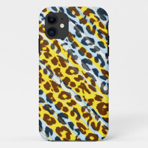 Animal print fur skin of leopard yellow stripes 2 iPhone 11 case