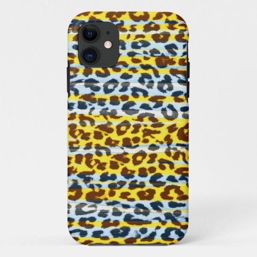 Animal print fur skin of leopard yellow stripes iPhone 11 case