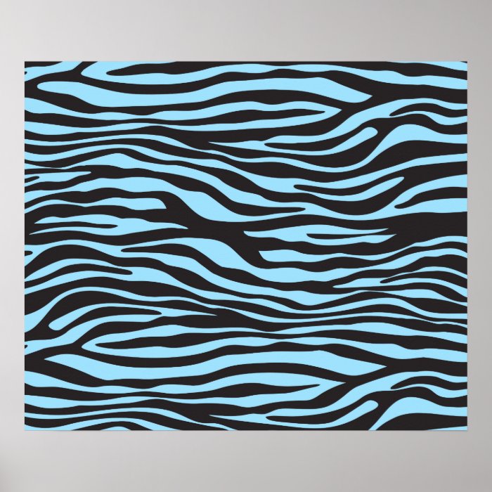 Animal Print, Zebra Stripes   Black Blue