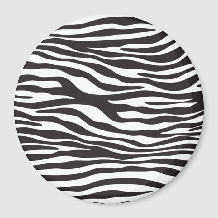 Animal Print, Zebra Stripes   Black White Fridge Magnets