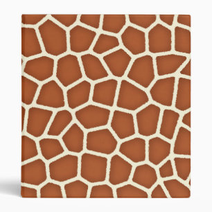Animal Print, Giraffe in Shades of Copper Brown 3 Ring Binder