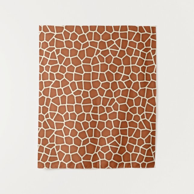 Animal Print, Giraffe in Shades of Copper Brown Tapestry (Front)