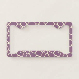 Animal Print Giraffe Print Pattern Purple License Plate Frame
