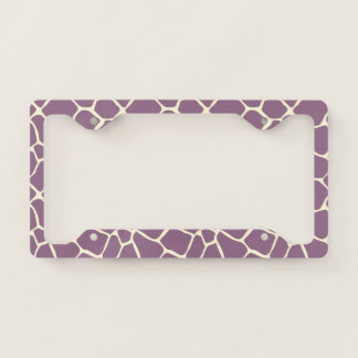 Animal Print Giraffe Print Pattern Purple License Plate Frame