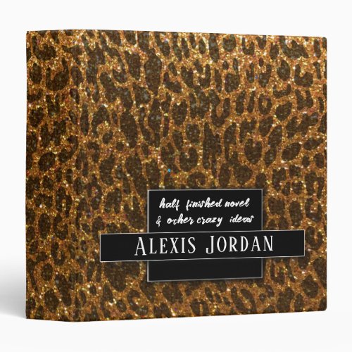 Animal Print Glitter Recipe Book Photo Album 3 Ring Binder