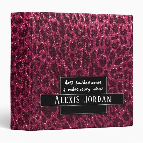 Animal Print Glitter Recipe Book Photo Album 3 Ring Binder