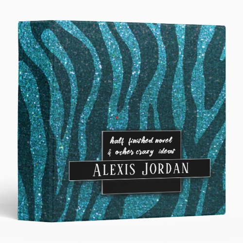 Animal Print Glitter Recipe Book Photo Album 3 Ring Binder