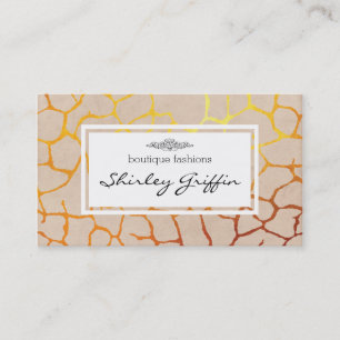 Animal Print (Gold) Beige Business Card