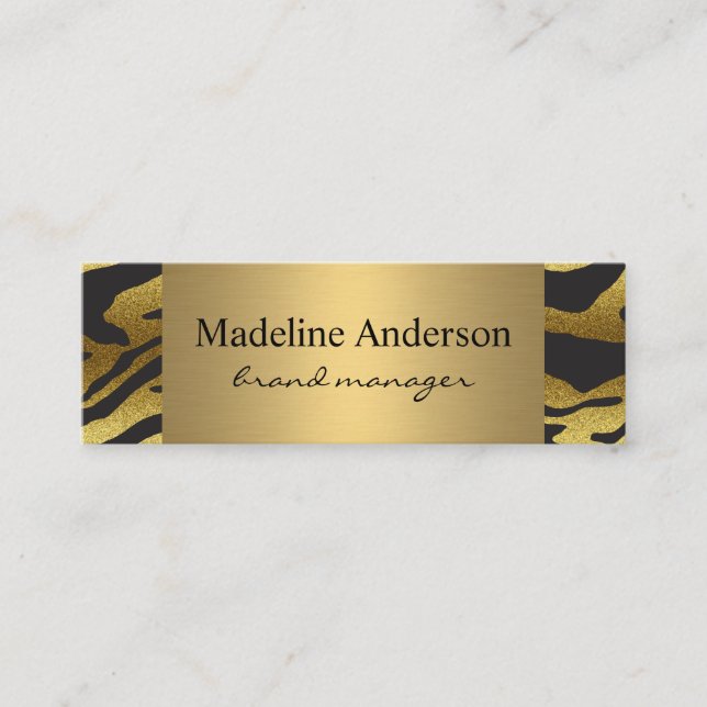 Animal Print / Golden Luxe Mini Business Card (Front)