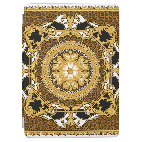 Animal Print Golden Scrolls Silk iPad Air Cover