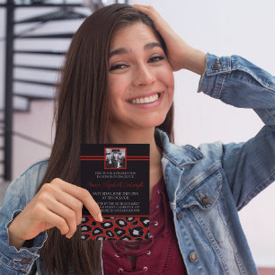 Animal Print Graduation Announcements [Red]