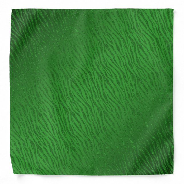 Animal Print Green Glitter Glam Bandana (Front)