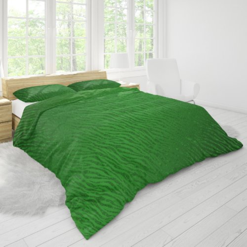 Animal Print Green Glitter Glam Duvet Cover