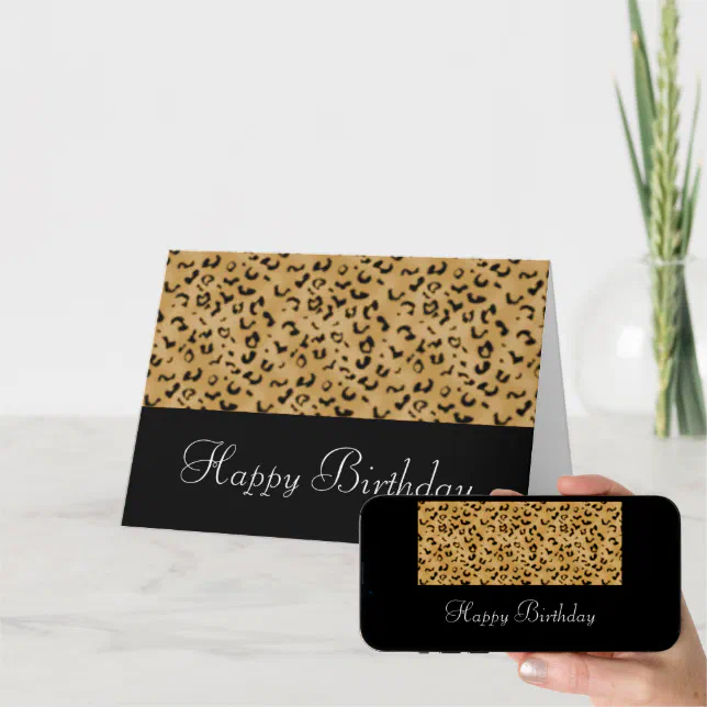 Animal Print Happy Birthday Card (Customizable) | Zazzle