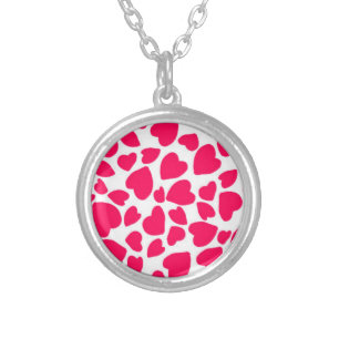 Animal Print Heart 2014 Silver Plated Necklace