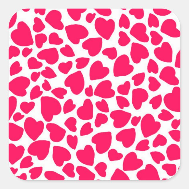 Animal Print Heart 2014 Square Sticker (Front)