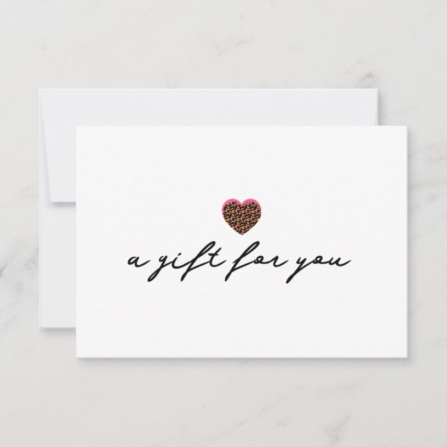 Animal Print Heart Gift Certificate Invitation (Front)