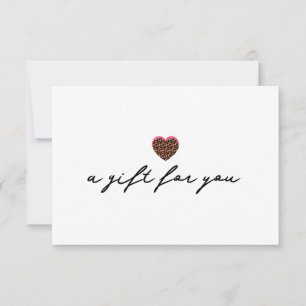 Animal Print Heart Gift Certificate Invitation
