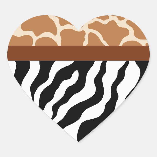 Animal Print Heart Stickers (Front)