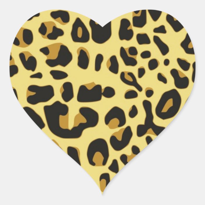 Animal Print Heart Stickers