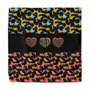 Animal Print Hearts Pattern Bandana