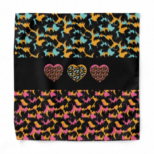 Animal Print Hearts Pattern  Bandana