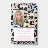 Animal Print Holographic Photo Logo Employee ID Ba