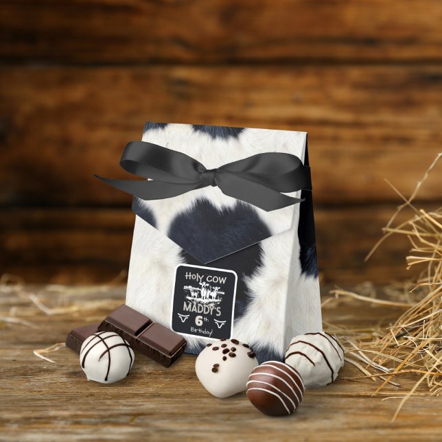 Animal Print Holy Cow Birthday Favor Box (Creator Uploaded)