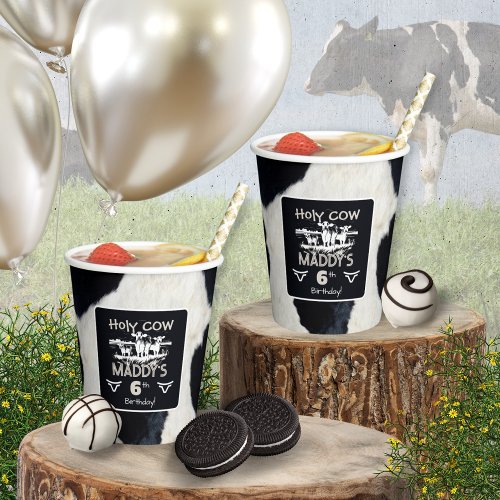 Animal Print Holy Cow Birthday Paper cup